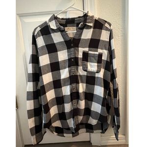Hollister Plaid Flannel- Black and White